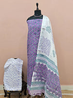 Dark lavender linen Cotton dress material