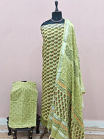 Pista Green Linen Cotton Dress Material 