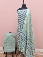 Light Pista Green Linen Cotton Dress Material 