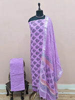 Light Lavender Linen Cotton Dress Material