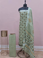 Pista Green Linen Cotton Dress Material