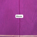 Royal Blue Semi Maheshwari Silk Cotton Saree blouse