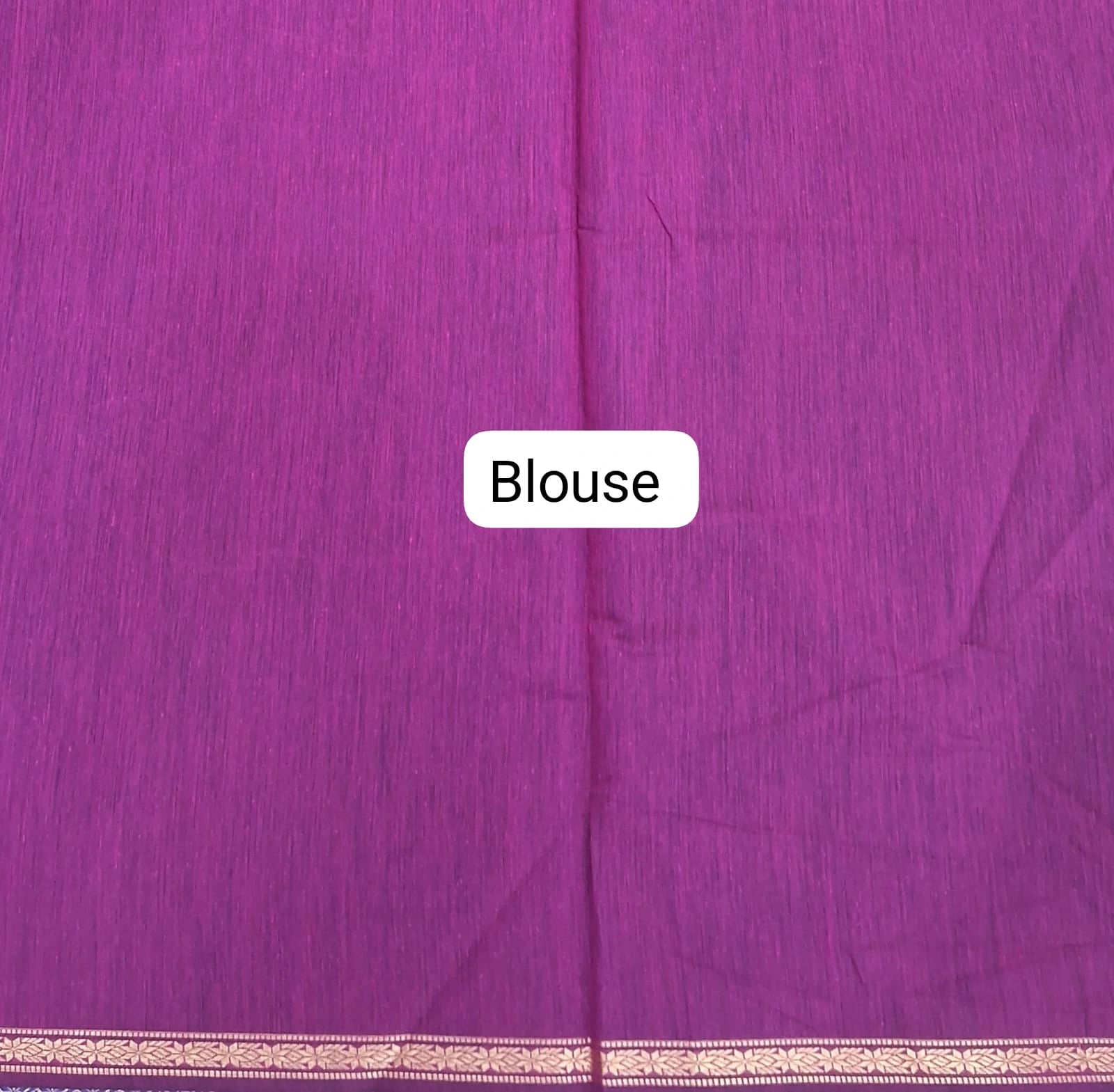 Royal Blue Semi Maheshwari Silk Cotton Saree blouse