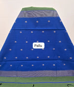 Elegant Leaf Green Semi Maheshwari Silk Cotton Saree pallu