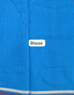 Navy Blue Semi Maheshwari Silk Cotton Saree blouse