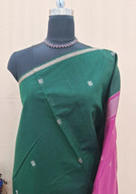 Elegant Bottle Green Semi Maheshwari Silk Saree 