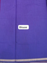 Purple Semi Maheshwari Silk Cotton Saree blouse