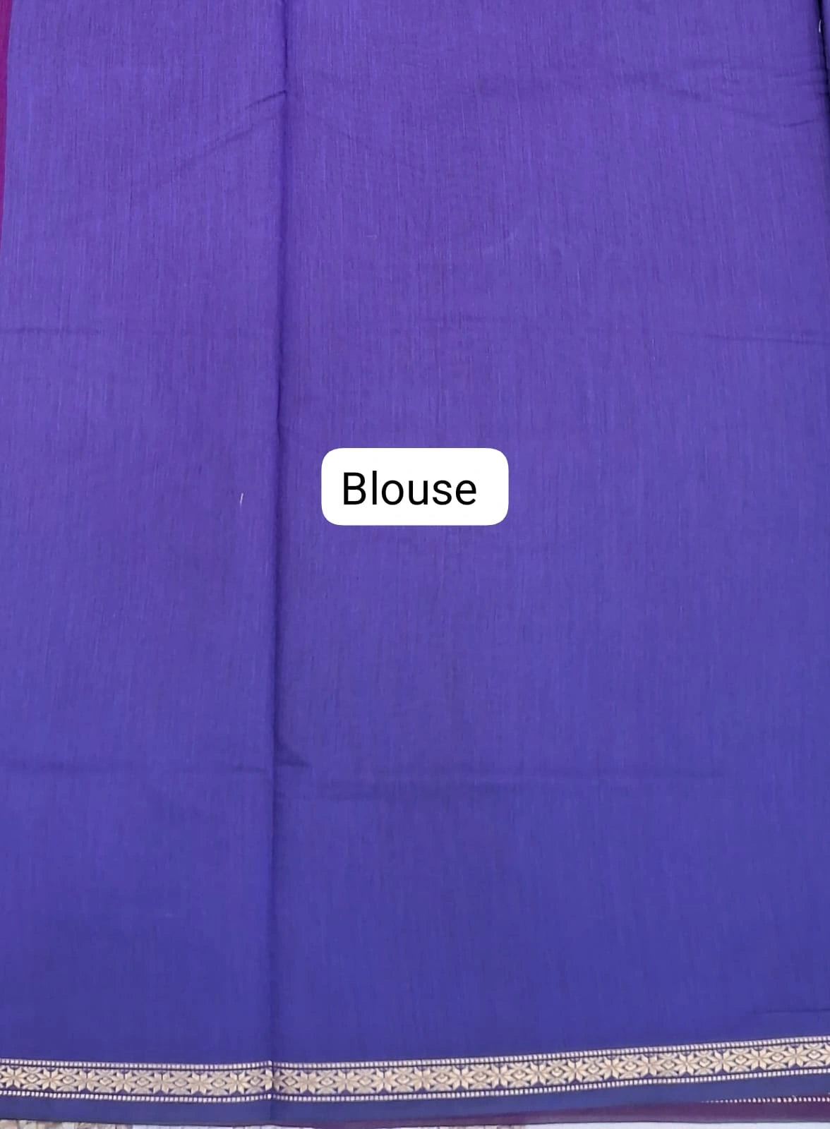 Purple Semi Maheshwari Silk Cotton Saree blouse