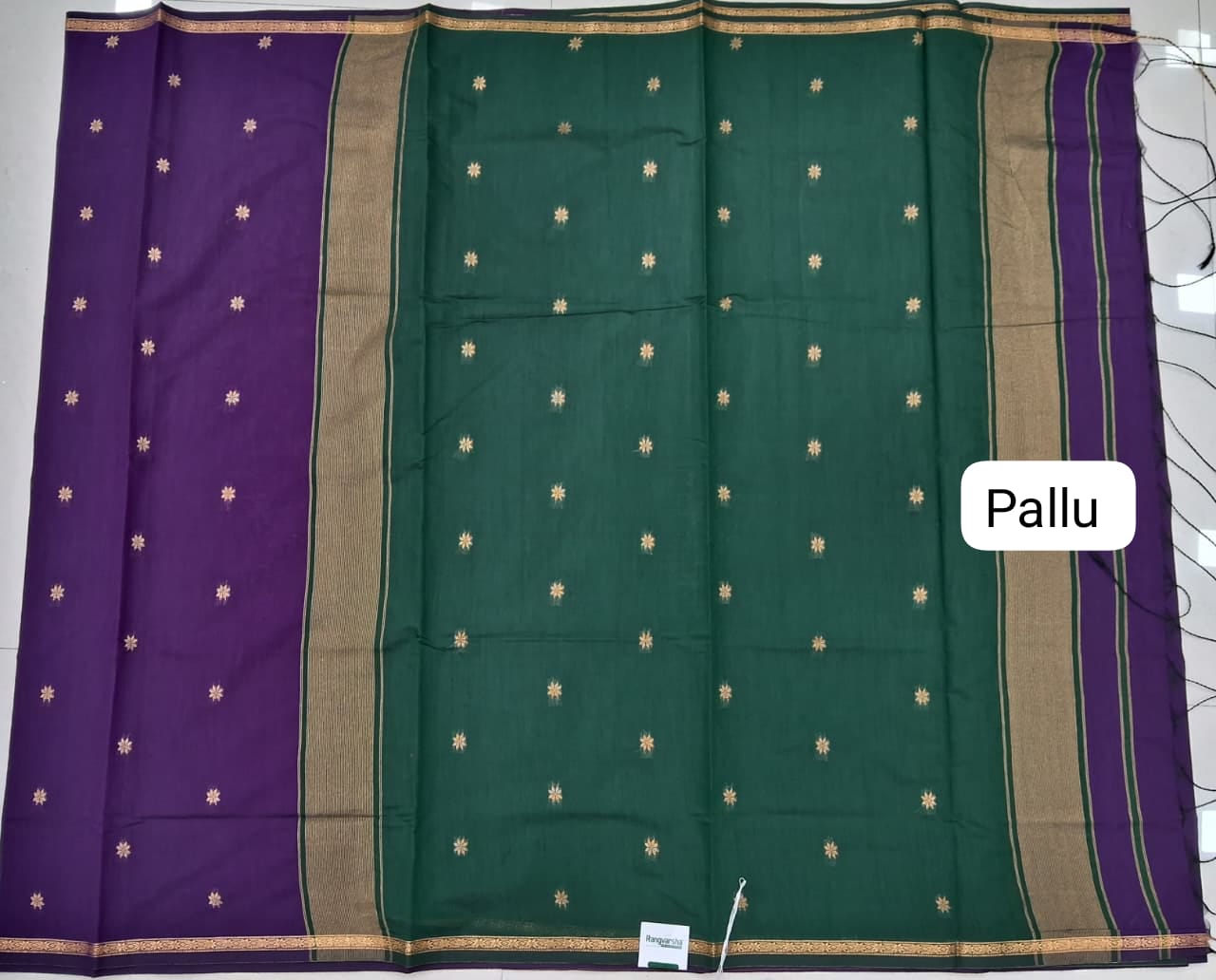 urple Semi Maheshwari Silk Saree Pallu