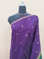 Regal Purple Semi Maheshwari Silk Cotton Saree 1