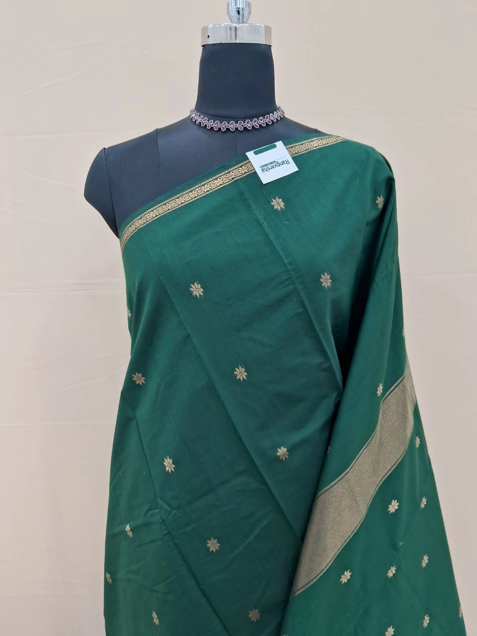 Green Semi Maheshwari Silk Saree 1