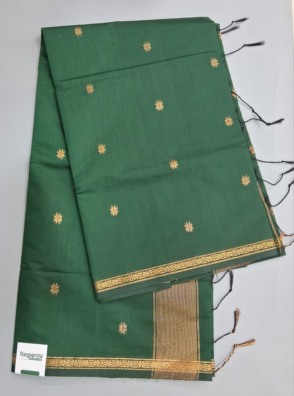 Green Semi Maheshwari Silk Saree