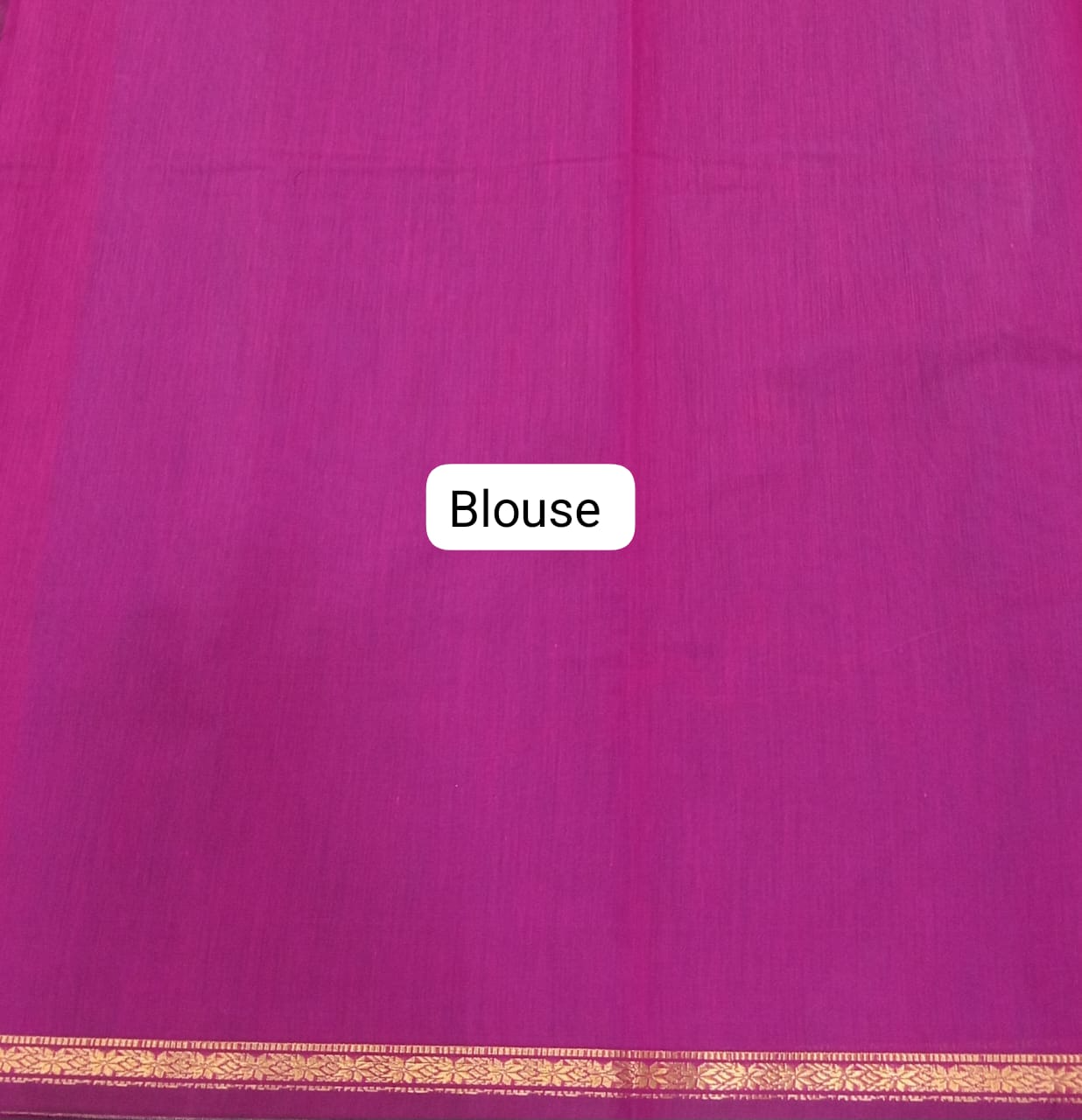 Rani Pink Semi Maheshwari Silk Saree Blouse