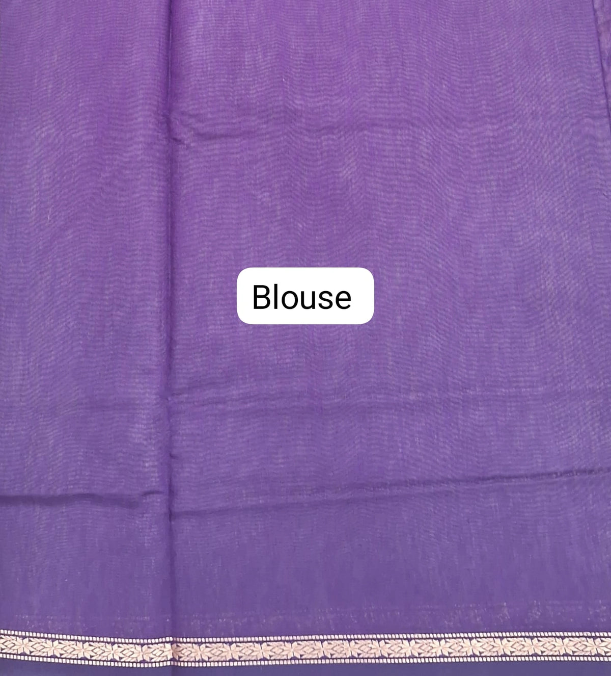 Beige Semi Maheshwari Silk Saree blouse