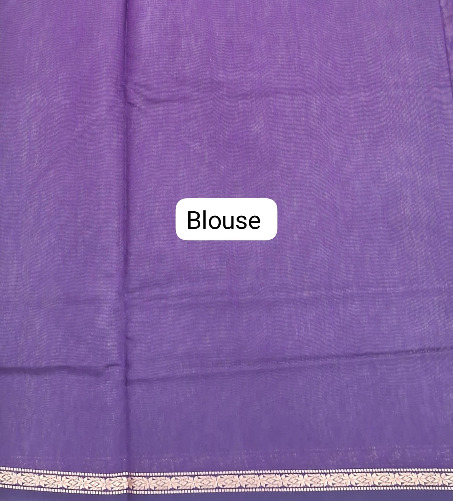 Beige Semi Maheshwari Silk Saree blouse