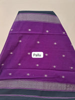 Traditional Black Semi Maheshwari Silk Cotton Saree pallu
