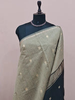 Beige Semi Maheshwari Silk Cotton Saree 1