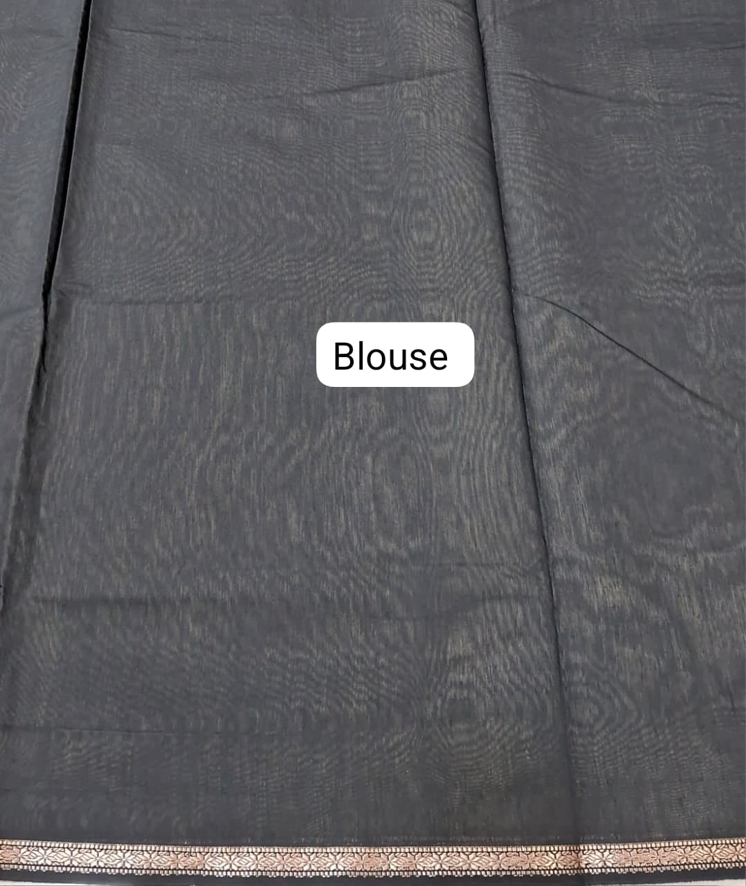 Beige Semi Maheshwari Silk Cotton Saree Blouse