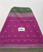 Traditional Mehandi Green Semi Maheshwari Silk Cotton Saree pallu
