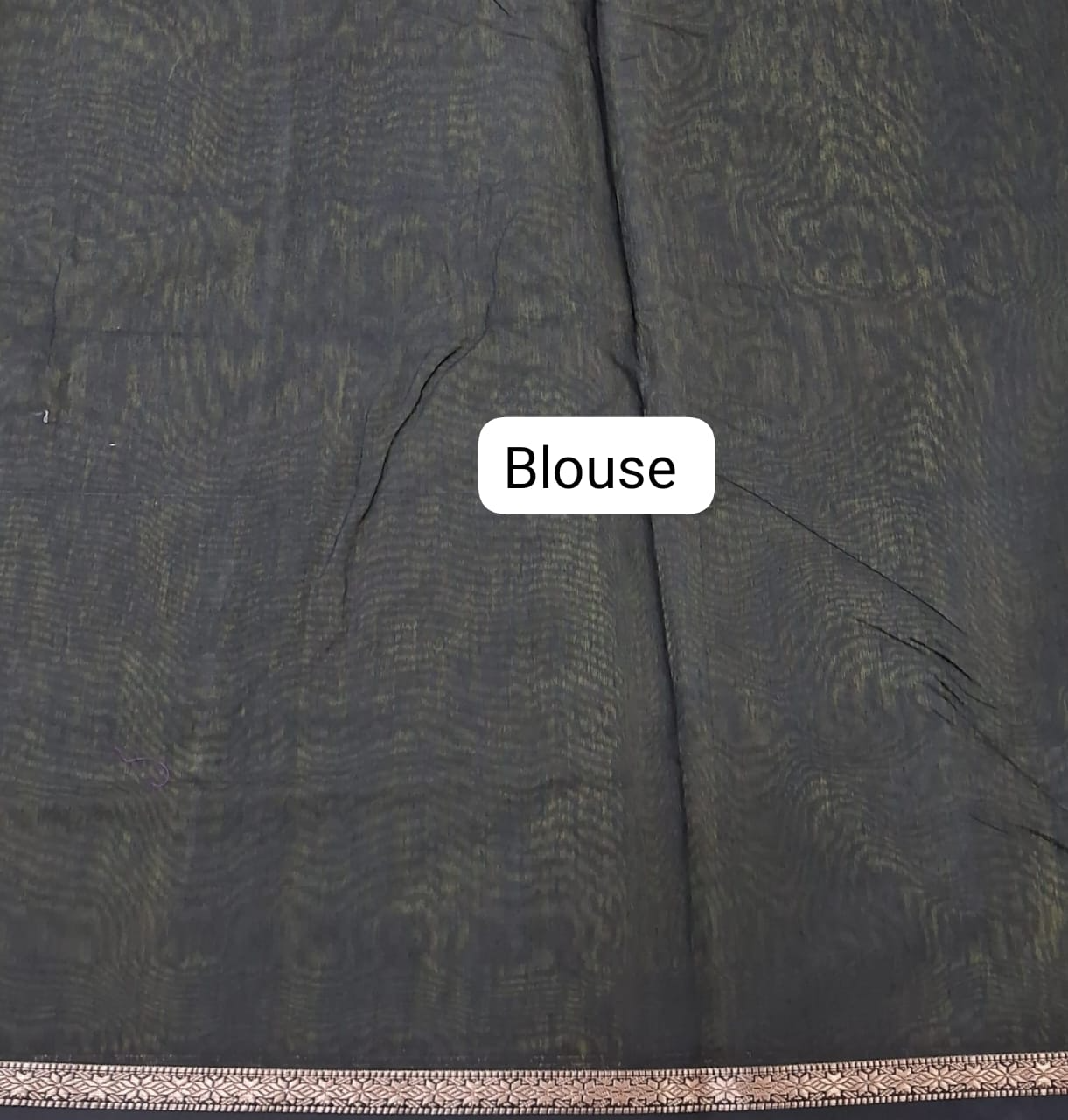 Green Semi Maheshwari Silk Cotton Saree Blouse