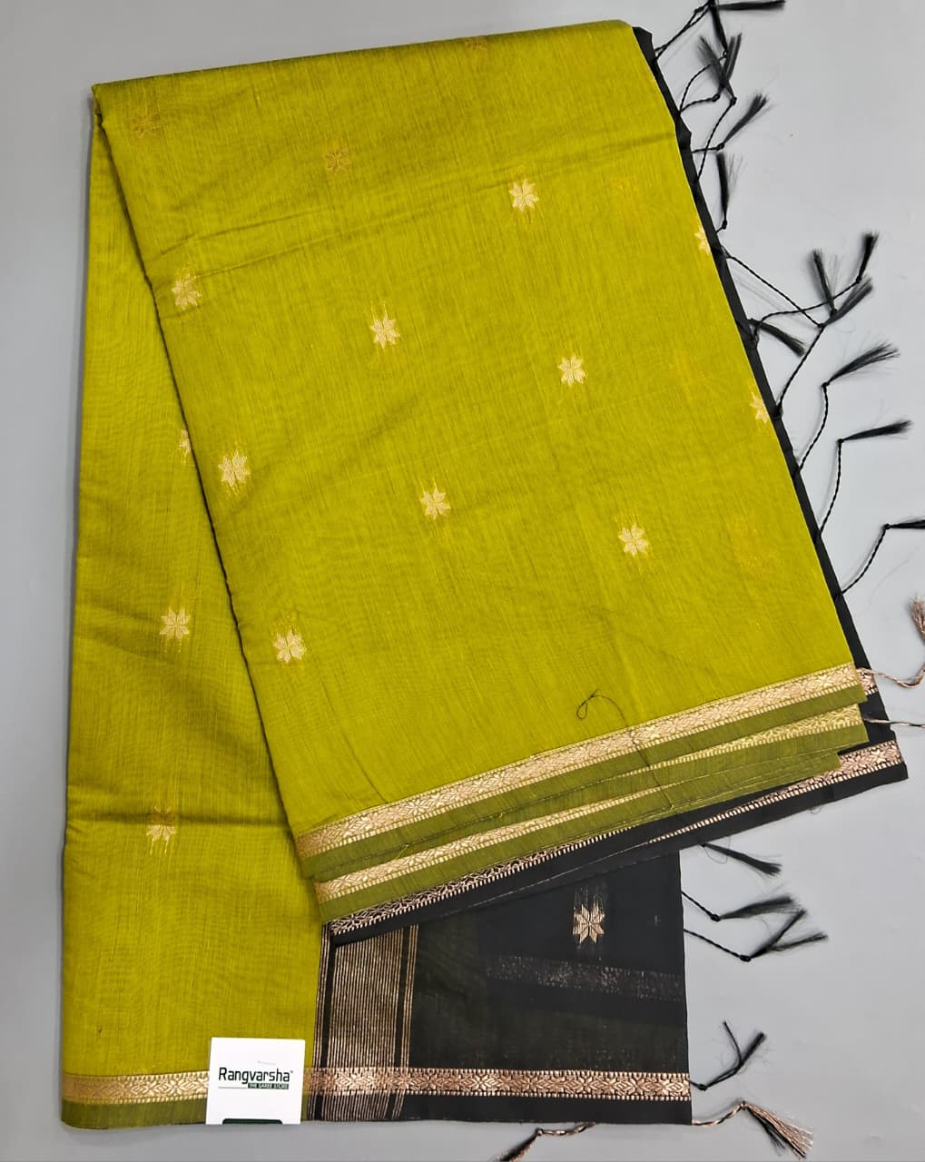 Green Semi Maheshwari Silk Cotton Saree
