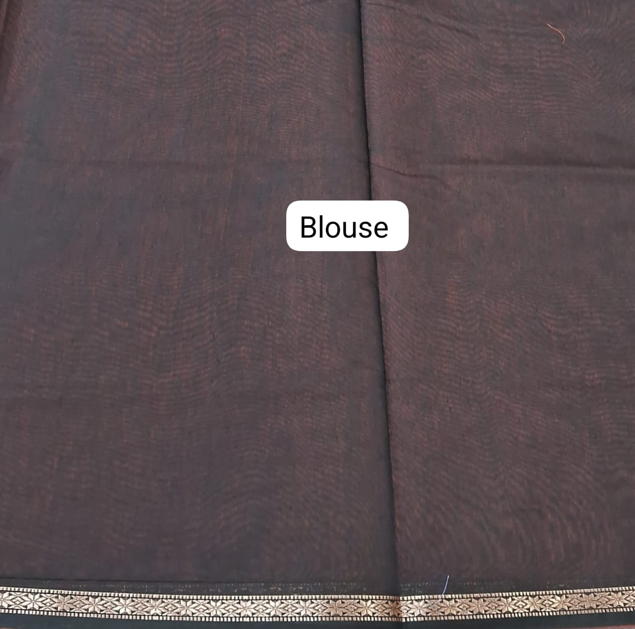 Orange Semi Maheshwari Silk Cotton Saree Blouse