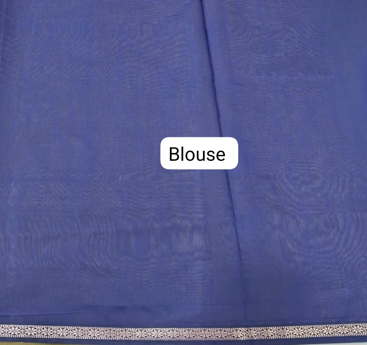 Golden Yellow Semi Maheshwari Silk Cotton Saree Blouse