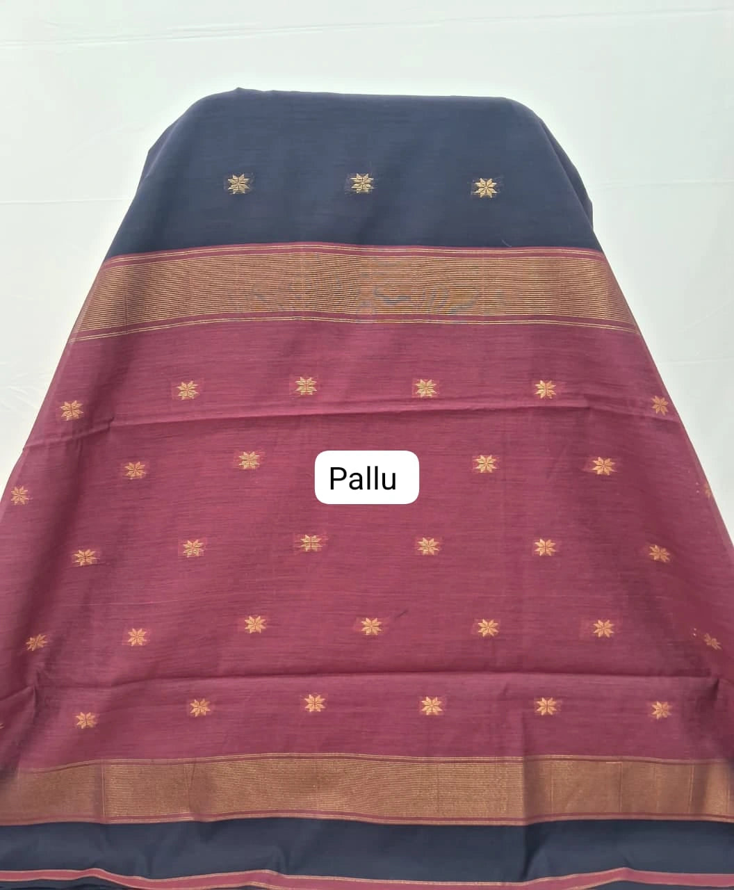 Walnut Brown Semi Maheshwari Silk Cotton Saree pallu