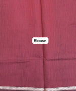 Walnut Brown Semi Maheshwari Silk Cotton Saree blouse