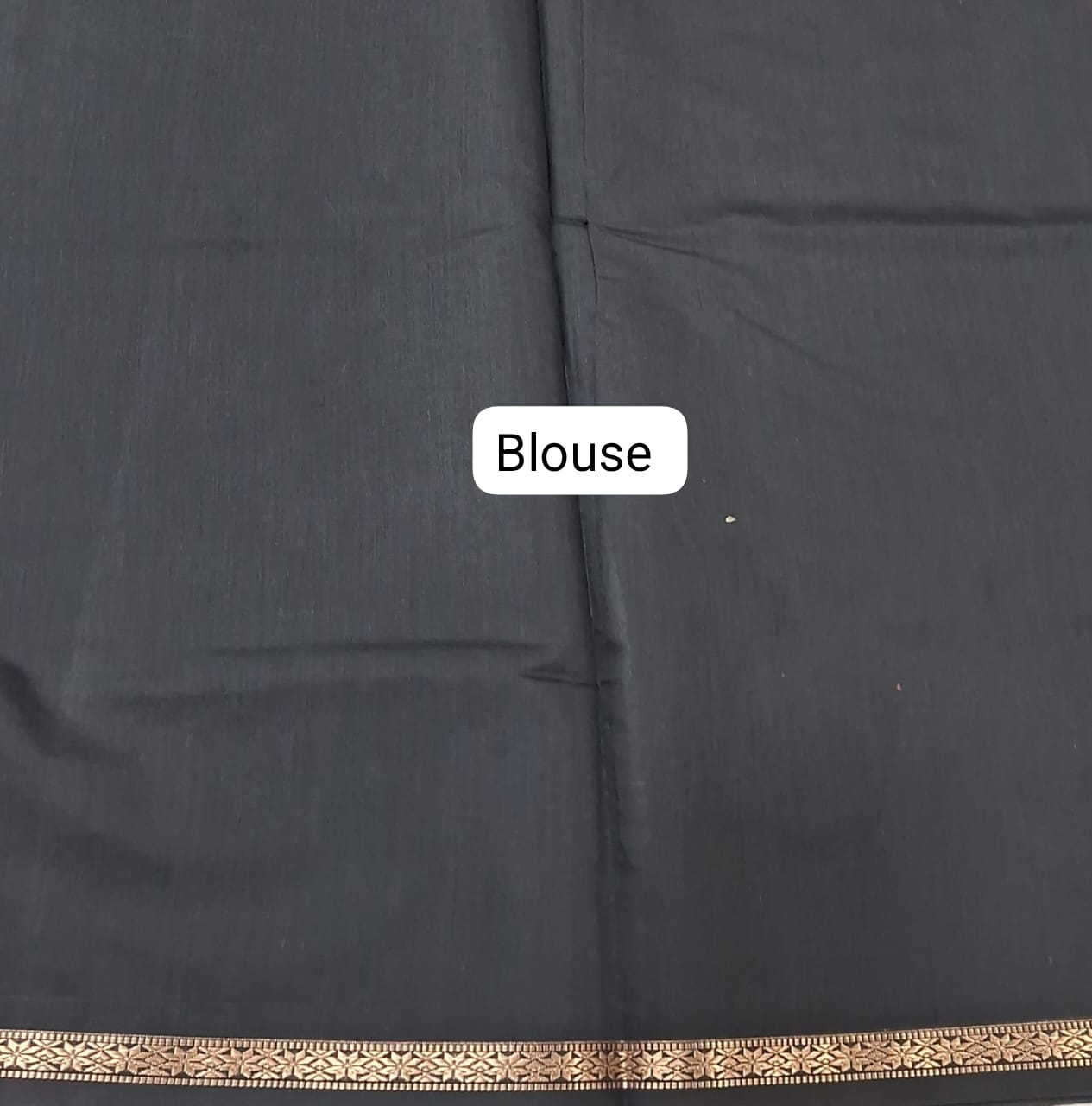 Chocolate Brown Semi Maheshwari Silk Cotton Saree Blouse