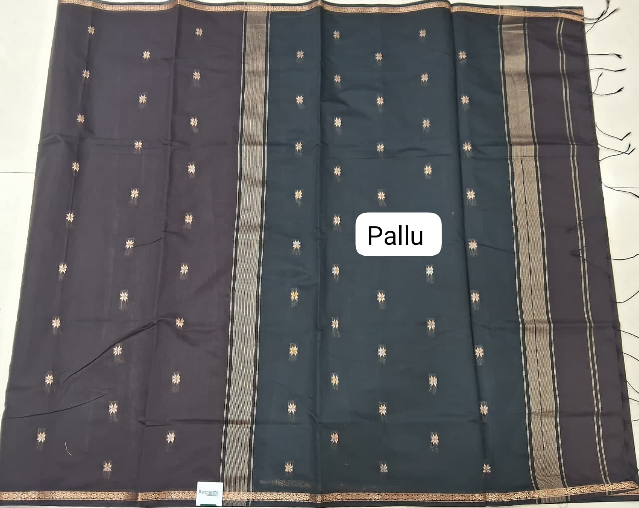 Chocolate Brown Semi Maheshwari Silk Cotton Saree Pallu