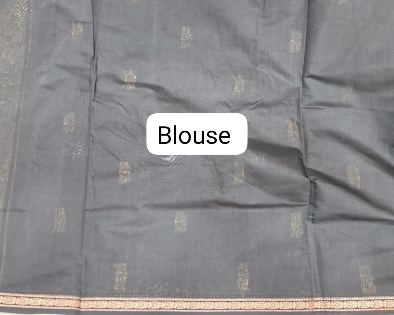 Bright Green Semi Maheshwari Silk Cotton Saree blouse