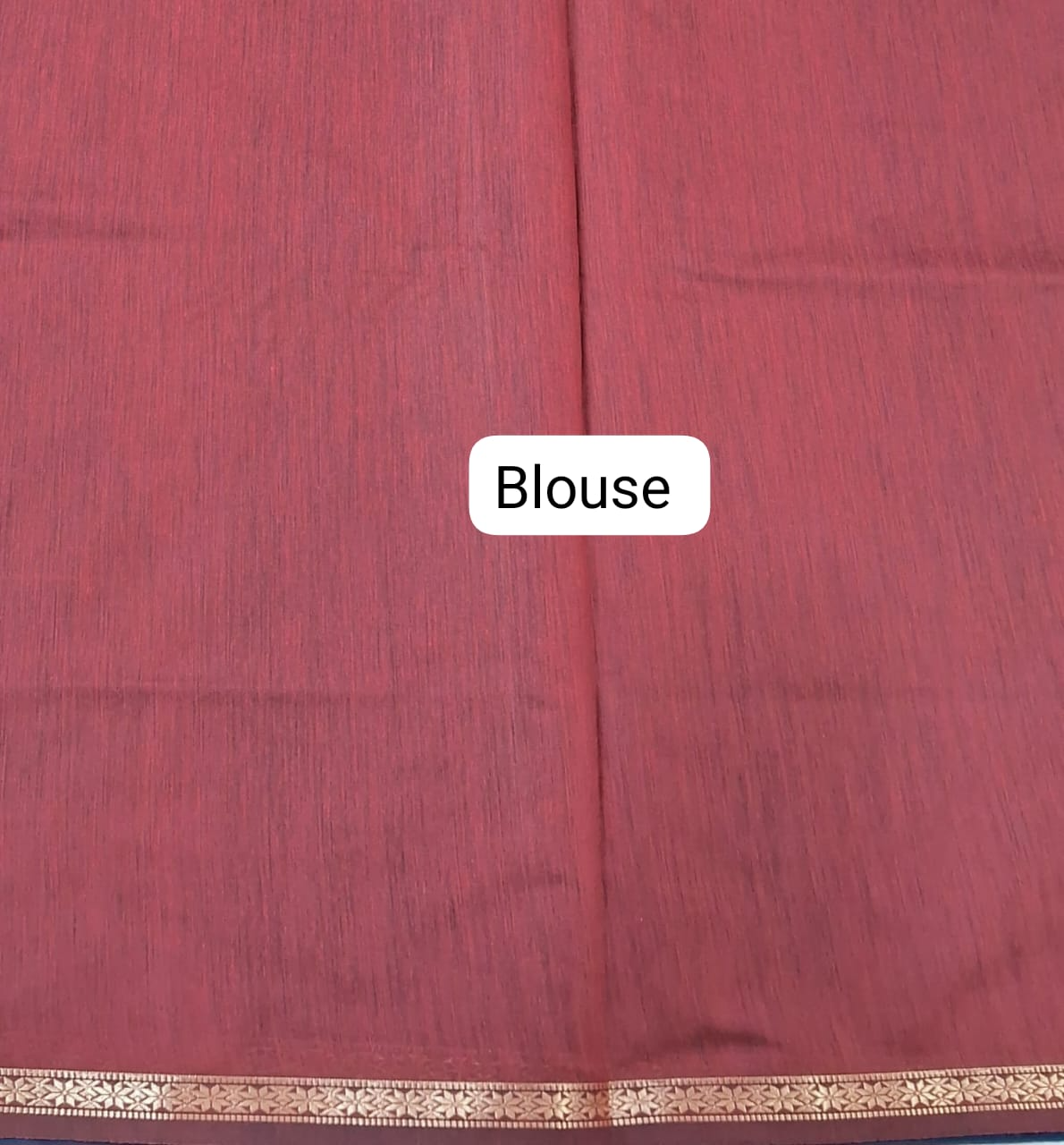 Indigo Blue Semi Maheshwari Silk Cotton Saree Blouse