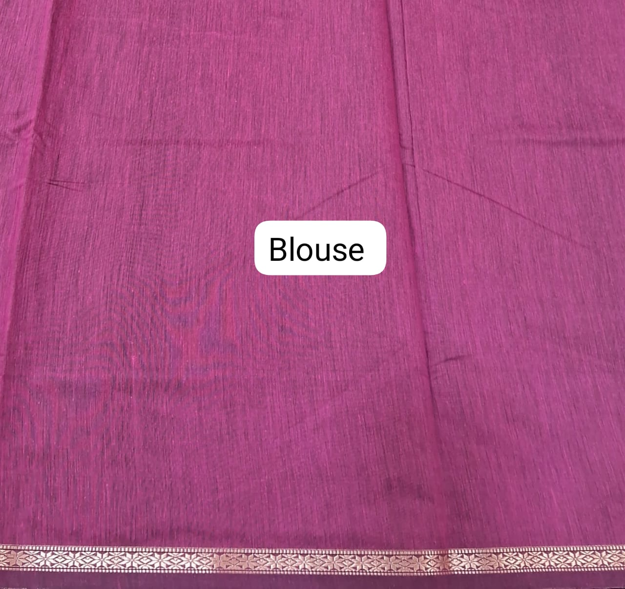 Dark Green Semi Maheshwari Silk Cotton Saree Blouse