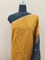 Mustard Yellow Semi Maheshwari Silk Cotton Saree 1