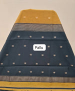 Mustard Yellow Semi Maheshwari Silk Cotton Saree pallu