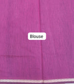Royal Blue Semi Maheshwari Silk Cotton Saree blouse