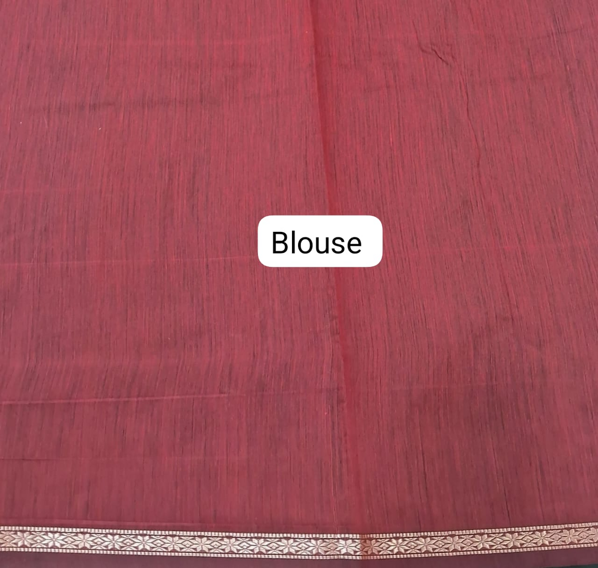 Bottle Green Semi Maheshwari Silk Cotton Saree Blouse