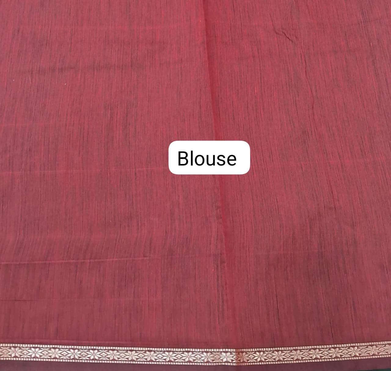 Bottle Green Semi Maheshwari Silk Cotton Saree Blouse