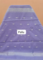 Lavender Blue Semi Maheshwari Silk Cotton Saree Pallu