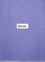 Lavender Blue Semi Maheshwari Silk Cotton Saree Blouse