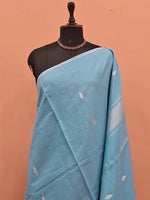 Baby Blue Semi Maheshwari Silk Cotton Saree 1
