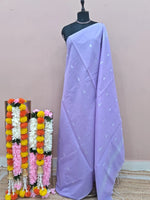 Light Purple Semi Maheshwari Silk Cotton Saree