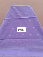 Light Purple Semi Maheshwari Silk Cotton Saree Pallu