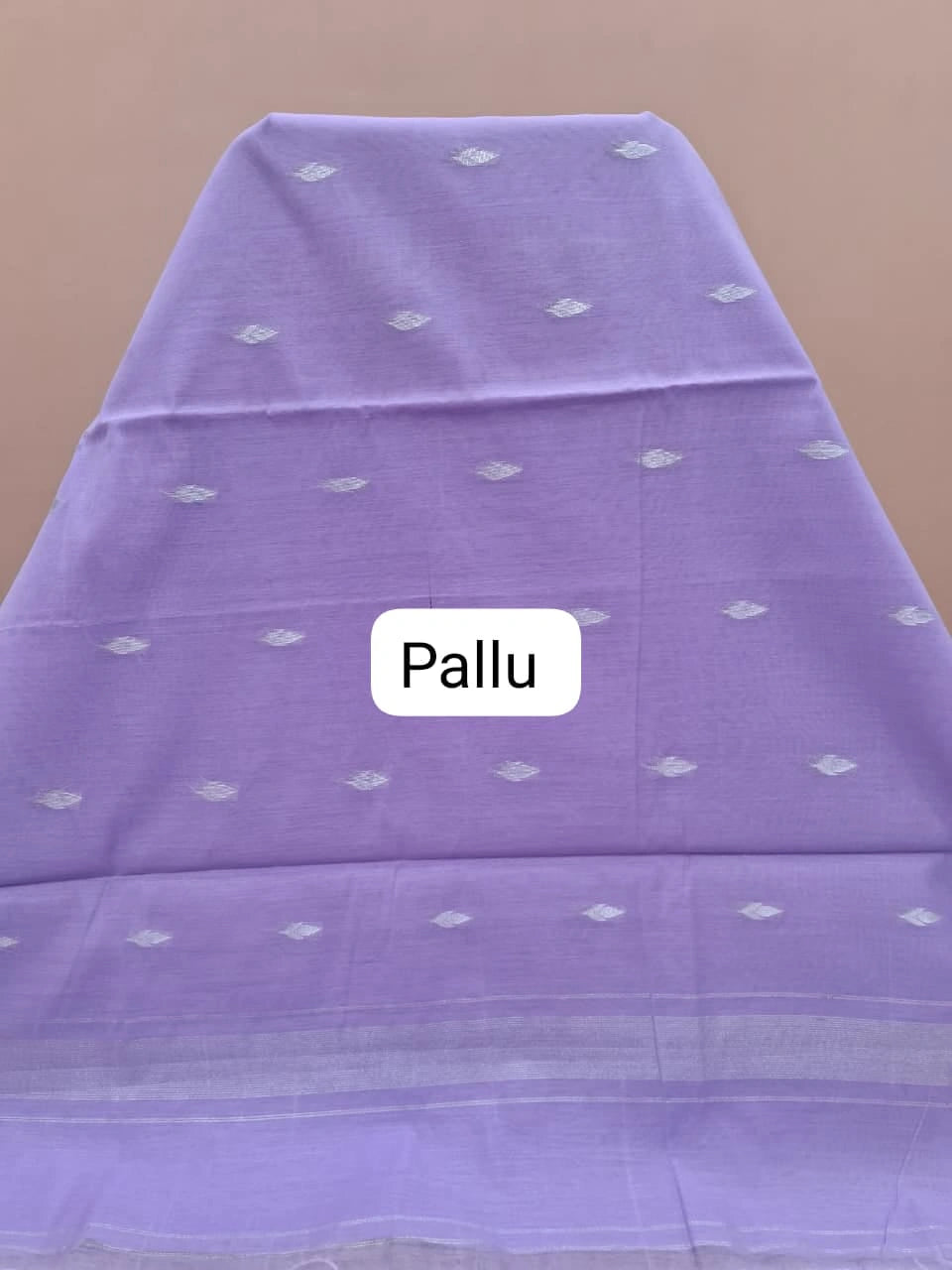 Light Purple Semi Maheshwari Silk Cotton Saree Pallu