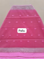 Elegant Baby Pink Semi Maheshwari Silk Cotton Saree Pallu