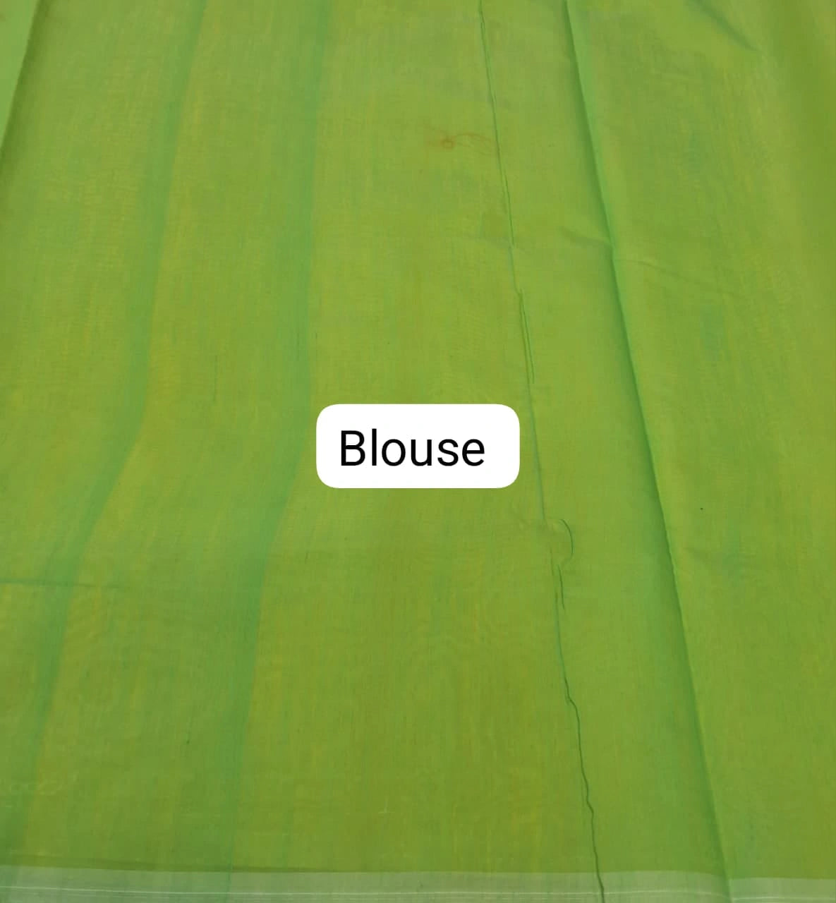 Lemon Yellow Semi Maheshwari Silk Cotton Saree Blouse
