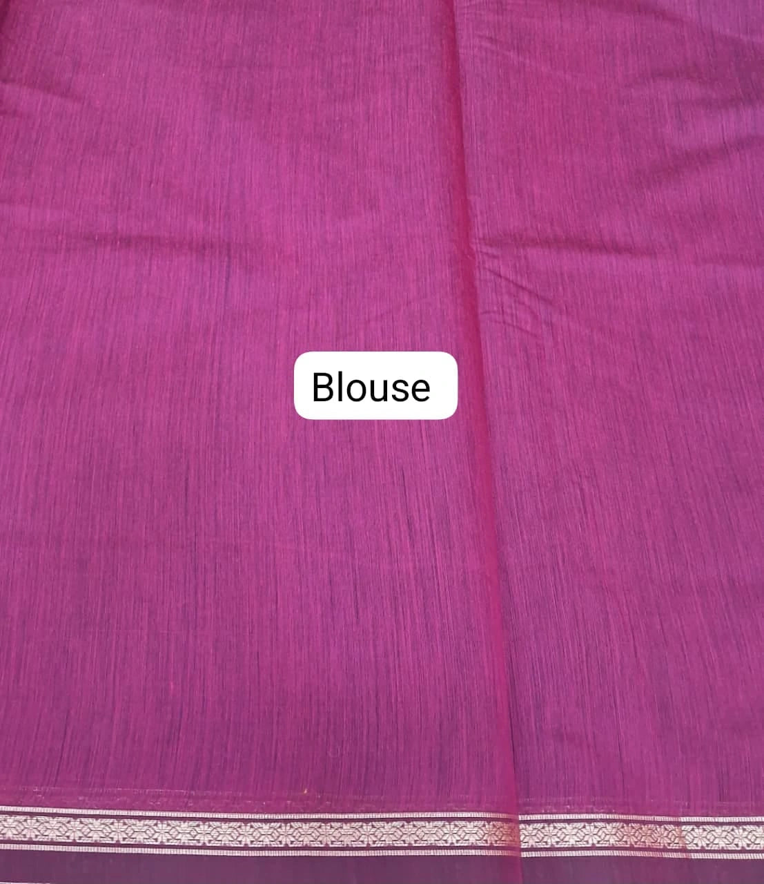 Blue Semi Maheshwari Silk Cotton Saree Blouse