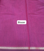 Blue Semi Maheshwari Silk Cotton Saree Blouse