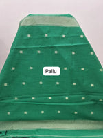 Dark Green Semi Maheshwari Silk Cotton Saree pallu